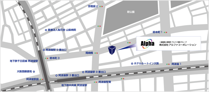 大阪支社所在地地図